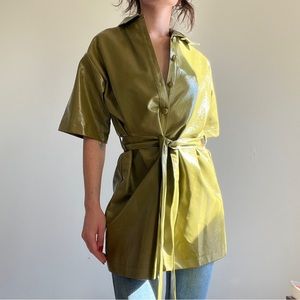 Nasty Gal Olive Green Faux Leather Dress
